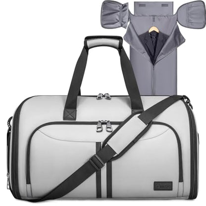 BALEINE Travel Garment Bag, Travel Suit Bag for Men, Water Resistant Carry on Garment Bag for Hanging Clothes, Garment Duffel Bag for Travel Business (Gray-Convertible) - color: Gray-Convertible