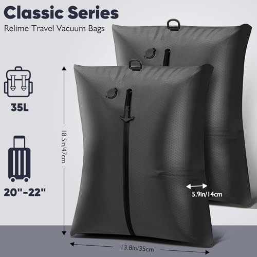 Vacuum Compression Bag with Travel Pump - Waterproof, Reusable, Hard Storage case, Portable Travel Bag Vacuum Bag Kit, Suitable for Camping, Gym, Beach, Moving (Black Bag + Pump) - color: Black Bag + Pump