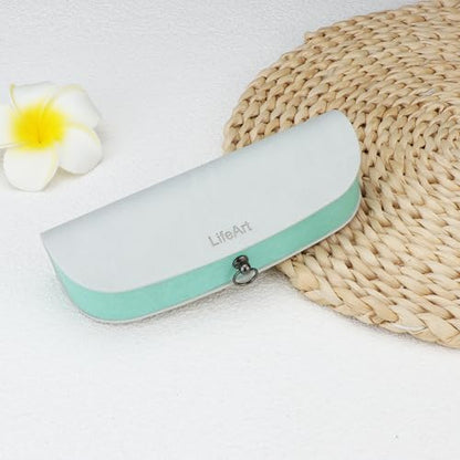 LifeArt Eyeglass Case Hard Shell, Portable Sunglass Case, Fashionable PU Leather Eyeglass Case, Lightweight - color: Banyuan_light Grey