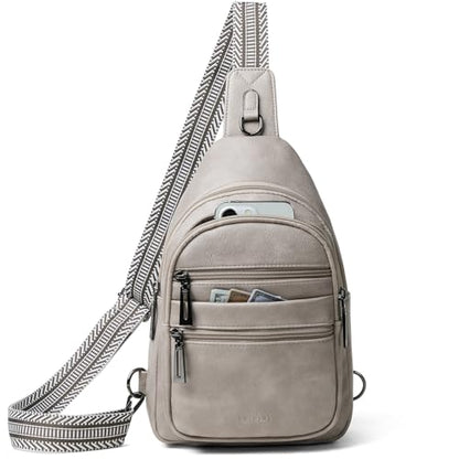 Leresas Sling Bag for Women Crossbody Bags Fanny Packs Sling Purse Backpack Shoulder Bag Vegan Leather Chic Gifts Travel Handbag Light Grey - color: Light Grey