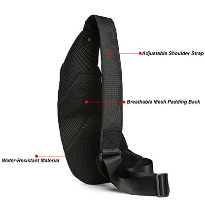 NICGID Sling Bag Chest Shoulder Backpack Crossbody Bags Casual Daypack for Men Women (Black-2854) - color: Black-2854