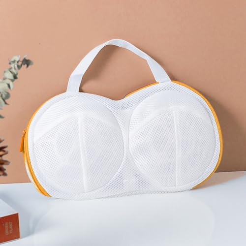 3Pcs Bra Wash Bags for Laundry Lingerie Underwear Brassiere Bag Set for Washing Machine With Zipper Women Delicates Yellow (D to H Cup) - color: Yellow, size: D to H Cup