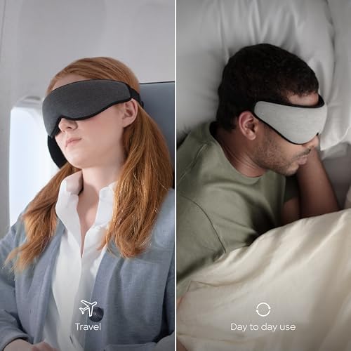 Ostrichpillow Eye Mask, Sleep Mask for Men Women 100% Blackout, No Pressure On Eyes, Soft & Breathable, Adjustable Fit, Travel Bag Included - color: Daydream