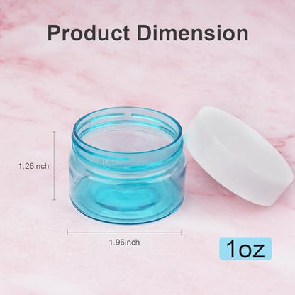 Cosywell Travel Containers for Toiletries Leak Proof Small Travel Containers with Lids 1 Oz 4 Pack Plastic Travel Jars for Creams TSA Approved Travel bottles for Lotion Makeup Cosmetics (Blue) - color: E-1oz Blue