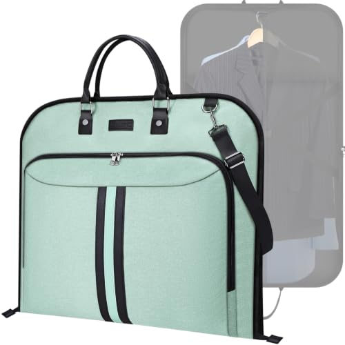 BALEINE Travel Garment Bag, Travel Suit Bag for Men, 42'' Waterproof Carry on Garment Bag for Hanging Clothes, Garment Duffel Bag for Travel Business (Mint Green) - color: Mint Green
