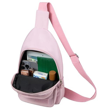 Banelu Small Sling Backpack Crossbody Bags for Women, Small Sling Bag Cross Body Bag Fanny Packs Crossbody Purses - Pink - color: E Pink