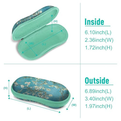 FINTIE Sunglasses Case, Hard EVA Shell Shockproof Sport Glasses Case with Metal Carabiner Travel Zipper Eyeglasses Holder - color: Z-blossom
