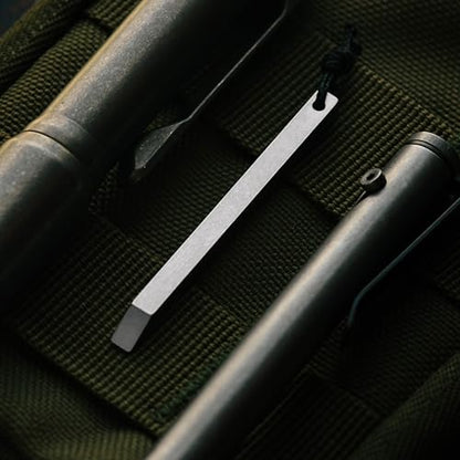 The Mighty Bar Mini- Titanium Keychain Pry Bar, Ultra Minimalist Slim EDC Small Prybar Multitool for your keys, Keyring Pry Tool, Every Day Carry Mini Prybar. Made by Gear Spool