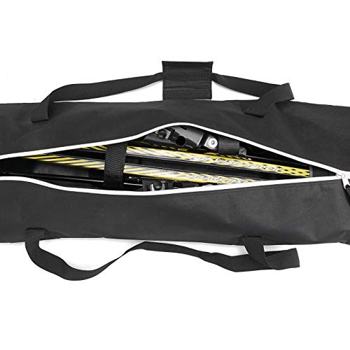 MOOCY Ski Bag for Air Travel, Unpadded Snow Bag Fits Skis Up to 200cm, Carrying Bag for Adults and Children - color: Black with White Trim