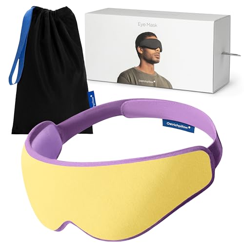 Ostrichpillow Eye Mask, Sleep Mask for Men Women 100% Blackout, No Pressure On Eyes, Soft & Breathable, Adjustable Fit, Travel Bag Included - color: Daydream