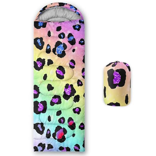 Kids Sleeping Bag for Boys Girls,Western Cowboy Print-Lightweight Warm Portable Outdoor Indoor-Waterproof Cold Weather Resistant Sleeping Bag for Camping Hiking - color: Spots