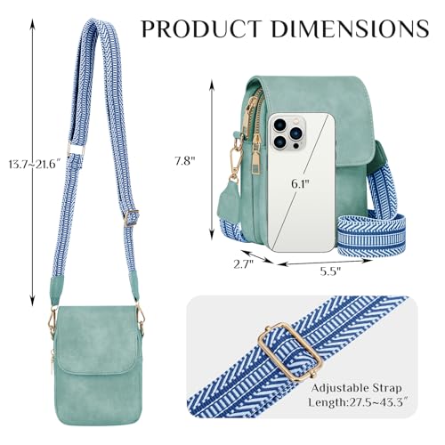 Fashion Small Crossbody Bags for Women Trendy Designer Cell Phone Purses Wallets with Card Holder Anti Theft Travel - color: Lightblue