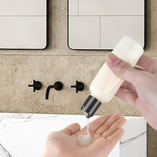 10 Pack Leakproof 3.4 Oz Travel Bottles - Refillable Empty Plastic Cosmetic Containers for Toiletries Shampoo Lotions Cream
