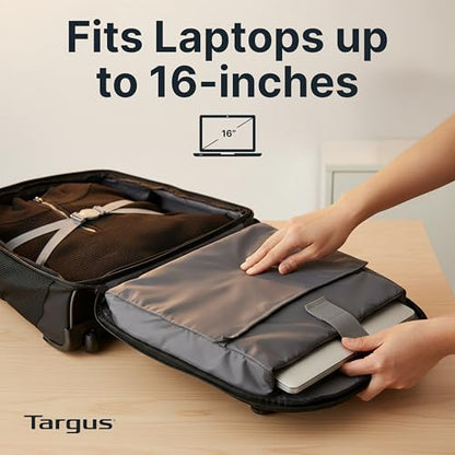 Targus 16 Inch Compact Rolling Backpack, Black - Wheeled Travel Bag Fits Laptops Up to 16” - style: Rolling Backpack