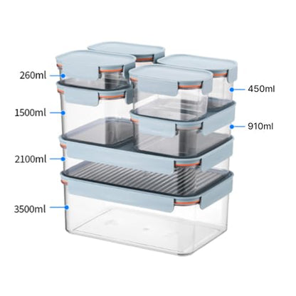 LocknLock Tritan Plastic Bisfree Modular Plus Food Storage Container Set,14 set (7 containers & 7 Lids)- Navy - color: Navy, size: 14 set (7 containers & 7 Lids), 1500 ml