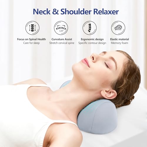ComfortLife Small Neck Stretcher Pillow for Pain Relief, Medium Soft Cervical Traction Device Neck Mild Support Pillow Foam Cervical Neck Pillow for Tension Muscle Relax Relief (Grey) - color: Grey