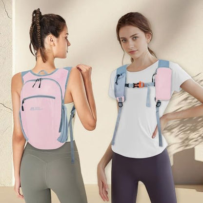 Hiking Backpack 10L/15L Small Daypack Lightweight Packable Travel Foldable Water Resistan for Women Men (Pink, 10L) - color: Pink, size: 10L
