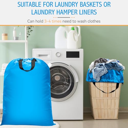 Isink Extra Large Heavy Duty Laundry Bag - 28" x 40", Travel Laundry Bag for Dirty Clothes, Light Blue - color: Extra Large Laundry Bag With Handles (Light Blue)