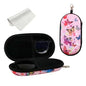 Double Eyeglasses Case, Hard Shell Dual Sunglasses Organizer with Zipper Clip Travel Glasses Storage for Women Men - color: Pink Butterfly