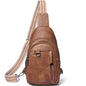LATMAP 7L Sling Bag for Women Men Leather Small Sling Backpack Daypack Anti Theft Fanny Pack Crossbody Purse Travel - color: Regular Size-brown