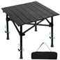 SHANQUAN Camping Table Roll up Table, Fold up Lightweight Compact 2-4 Person Portable Adjustable Height Roll up Aluminum Table with Carry Bag for Outdoor, Camping, Picnic, Backyards, BBQ - size: 27.6*27.6 inch/Adjustable