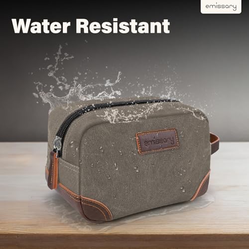emissary Mens Travel Toiletry Bag, Dopp Kit for Men, Travel Bathroom Shaving Kit Bag for Men,Kit Small Bag for Travel (Light Gray) - color: Light Gray