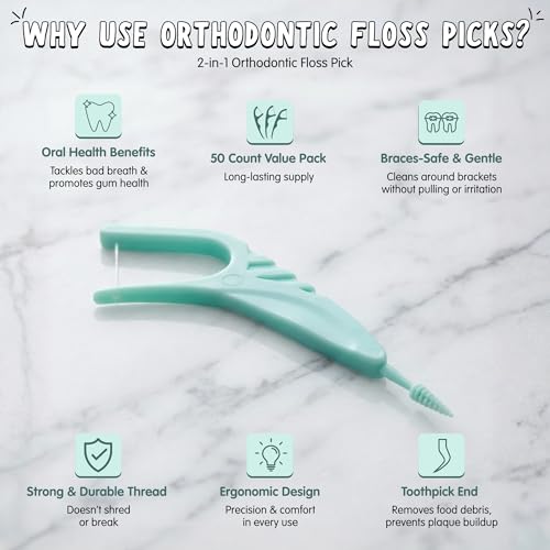 Braces Care Essentials with Sonic Toothbrush, Orthodontic Wax and Floss Picks for Daily Braces Cleaning and Comfort for Kids, Teens and Adults