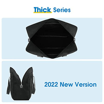 For Spirit Airlines Personal Item Bag Foldable Travel Duffel Bag Tote Carry on Luggage Duffle Overnight for Women and Men - color: 3112-Thick Series Black (with Shoulder Strap)