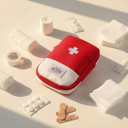 4 Pcs Travel First Aid Pouch,Empty Mini First Aid Pouch, Portable Outdoor First Aid Medical Rescue Bag Multi-Function Emergency Medicine Storage Organizer Bag Health and Household Supplies (Small)