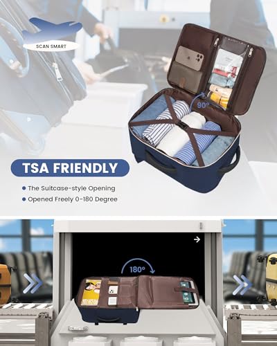 LOVEVOOK Carry On Backpack, 40L Travel Backpack Women with 3 Packing Cubes, TSA Airline Approved Suitcase Bag as Personal Item, Waterproof 17 inch Laptop Backpack for Weekender Overnight, Dark Blue - color: Dark Blue, size: 40L-17.3 Inch-4Pcs