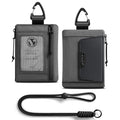 VULKIT RFID Blocking Lanyard Wallet for Men and Women, Nylon Neck Wallet with ID Window, Zipper Pouch and Keychain, Magnetic Pocket for Hiking, Fishing and Outdoor Activities, Ash Gray - color: Ash Gray