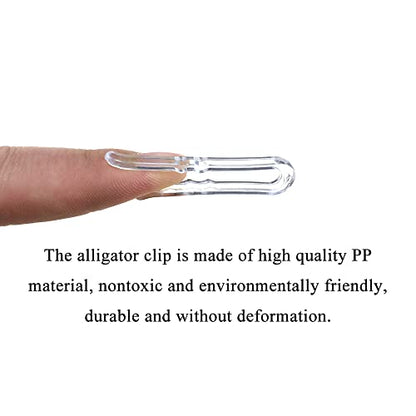 HAHIYO 1.8inch/45mm 170Pcs Clear Plastic U Shape Alligator Clip, Clothespin Fabric Clip Garment Shirt Folding Clip with Teeth for Sewing Room Folding Sock Tie Pant Securing Fabric to Comic Book Board - size: Clear - 1.8 inches - 170 Count - With Teeth