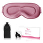 Sleep Eye Mask for Men Women, Sleeping Mask for Side Sleeper, Travel Blackout Night Blindfold Eye Shade Cover with Adjustable Strap (Rose) - color: Rose