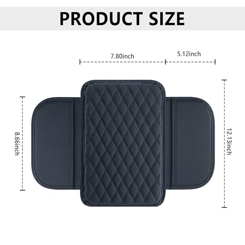 Stacool Upgraded Car Center Console Cover,Microfiber Leather Car Armrest Cover Cushion with 2 Storage Bags,Universal Car Armrest Storage Box (Blue) - color: Blue