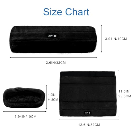 SPRING SEAON Wheelchair Armrest Covers 2 Pack Soft Memory Foam Wheelchair armrest Pads Wicking Washable for Office Transport Chair (Black) - color: Black