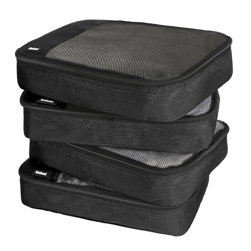Packing Cubes for Travel Essentials,4 Set Packing Cubes for Suitcases,Lightweight Mesh Luggage Organizer Bag,Black - color: Black