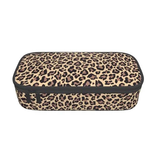 Perinsto Leopard Print Pencil Case Big Capacity Multi Compartment Stationery Box Pencil Pouch Holder Desk Organizer For School Office Home - color: Leopard #02