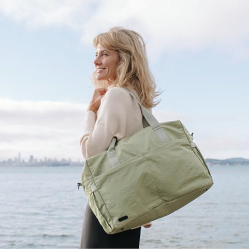 Jadyn Austin Carry-On Travel Duffel Bag for Women, 18” Weekender Bag with Laptop Sleeve, Durable Material, and Trolley Sleeve, Ideal for Work, Gym, and Overnight Trips (Dusty Green) - color: Dusty Green