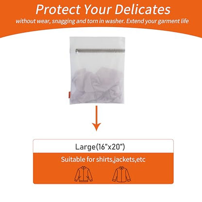 Polecasa Mesh Laundry Bags 3 Pack 16 x 20" (Large) - Durable Zipper Wash Bags for Delicates, Lingerie, Bras, Underwear - Protect Garments in Washing Machine - size: 3 Large