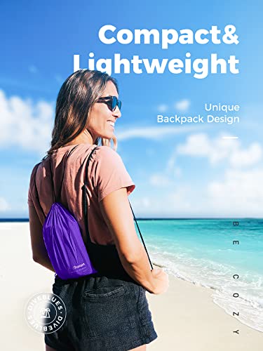 OCOOPA Extra Large Beach Blanket, Sand Free, Large Oversized Camping Mat, Comfortable Parachute Nylon, Cozy& Chic, Compact& Light, 4 Stakes&1 Travel Bag, S09 - color: Purple, size: Large(1-4 persons)