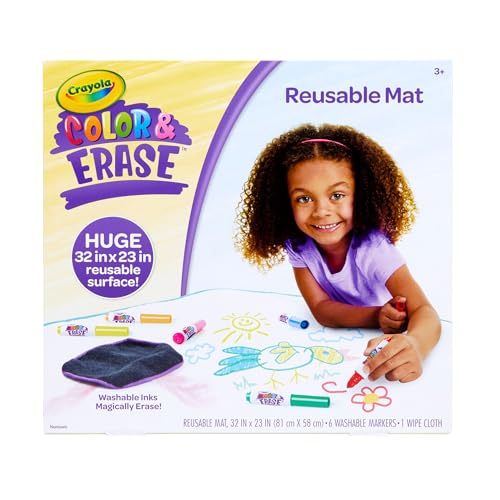 Crayola Color and Erase Mat, Giant Reusable Coloring Pad, Washable Markers, Travel Activity for Kids, Gift for Kids, Ages 3+ - style: Activity Mat