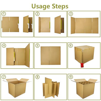 3 Sets Moving Boxes Packing Boxes Divider Kits,16 x 12 x 13 Inch Glassware Dish Packing Box Kitchen Moving Box Corrugate Dividers with 36 Pcs Foam Pouches,1 Pcs Tape Rolls with Dispenser - style: 3 Sets-one layer-16x12x13in