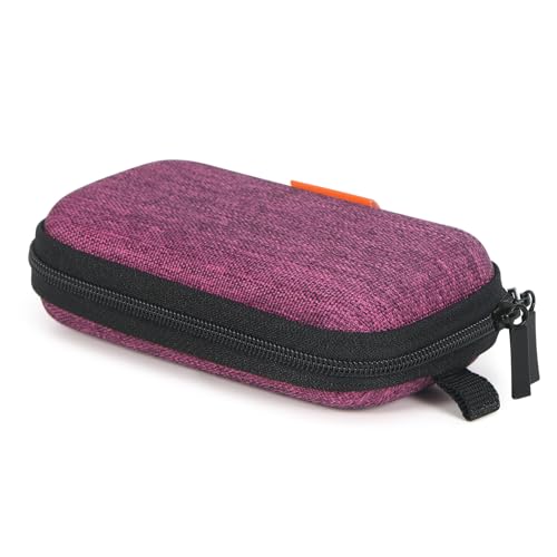 Mini Hard Earbud Case for Apple Airpods, Earpods, Samsung Galaxy Buds, JBL, Sony in-Ear Headphones - Small Cute Protective Case Pouch for Cable, Cord, Card, Earplugs, Heart Monitor - Grape-Purple - color: Grape-Purple