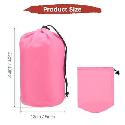Stuff Sack [2PCS] - Waterproof Outdoor Storage Sacks Use for Backpacking & Traveling & Hiking - [Pink-5 x 10 in/ 13 x 25 CM] Ultralight Drawstring Bags - color: Pink