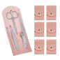 6 Sets Pack Travel Manicure Set Professional Nail Clipper Kit-5 Pieces Stainless Steel Manicure Kit, Women Men Grooming kit With Nail Care Tools Beauty Scissors Tweezers (Silver Pink) - color: Pink-6 sets value pack