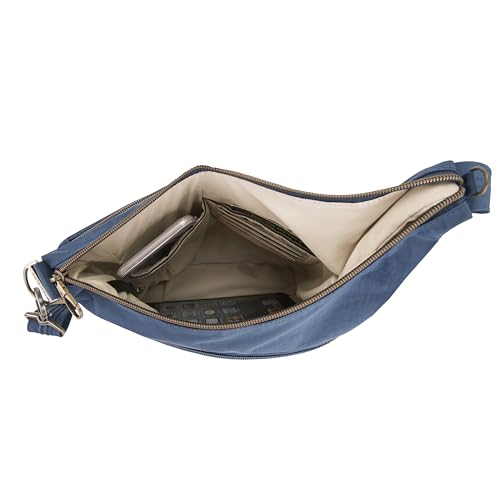 Travelon Anti-Theft Signature 3 Compartment Crossbody Bag - color: Ocean