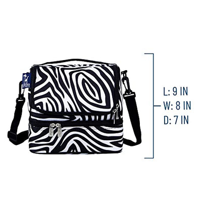 Wildkin Kids Two Compartment Insulated Lunch Bag – Keeps Food Hot or Cold, Easy-Clean Lining, Leak-Resistant & BPA-Free – Boys & Girls, Ideal for School, Travel & Daycare – Zebra - color: Zebra