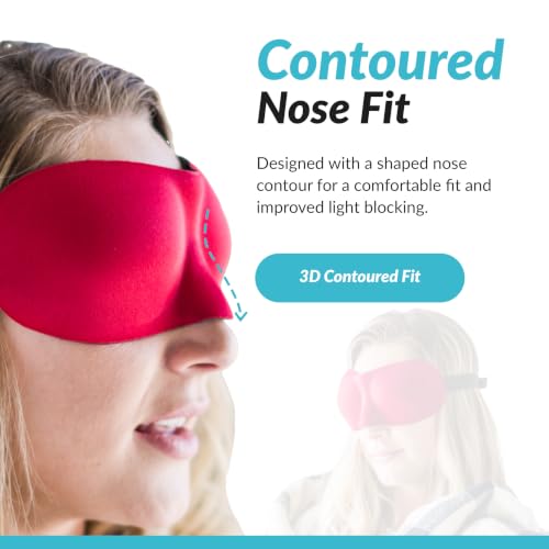 Dream Essentials Sweet Dreams Contoured Sleep Mask Kit, Royal Blue Eye Mask for Sleeping with Travel Pouch, Earplugs, Lash Space, Quick Release Strap, Light Blocking Travel Accessories Gift Set - color: Royal Blue