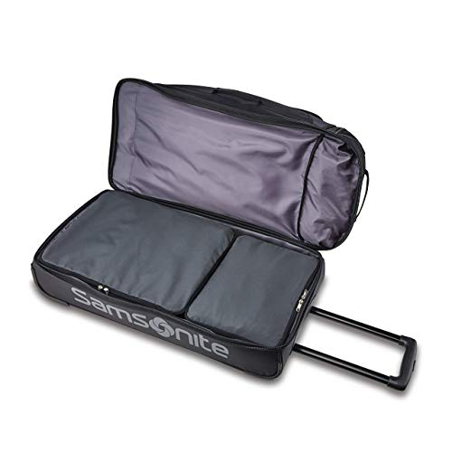 Samsonite Andante 2 Wheeled Duffel Bag – 32-Inch Durable Rolling Luggage with Inline Skate Wheels, Push-Button Handle & Spacious Compartments – Travel-Friendly and Lightweight - All Black - color: All Black, size: 32-Inch