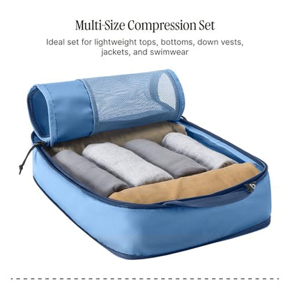 Eagle Creek Pack-It Isolate Compression - Lightweight Cube for Optimizing Luggage Space - Easy-Grab Zipper - Convenient Top Handle - Recycled Materials - Small - color: Blue Dawn, size: Compression Set – one Small and one Medium